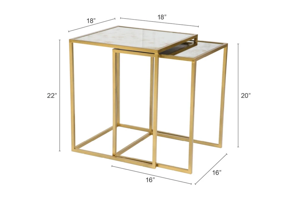 Set Of 2 Gold Nesting Tables - Image 5