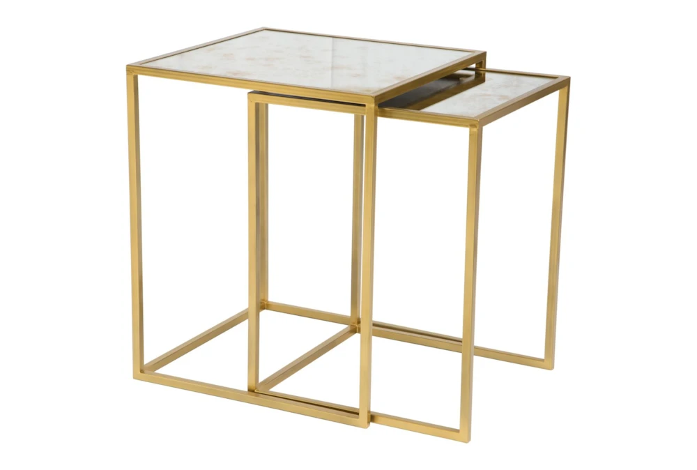 Set Of 2 Gold Nesting Tables