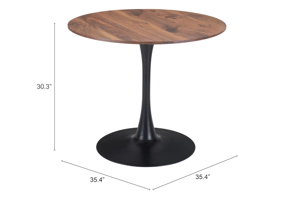 Opera Brown + Black 35" Round Dining Table - Image 9