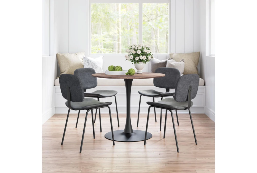 Opera Brown + Black 35" Round Dining Table - Image 3