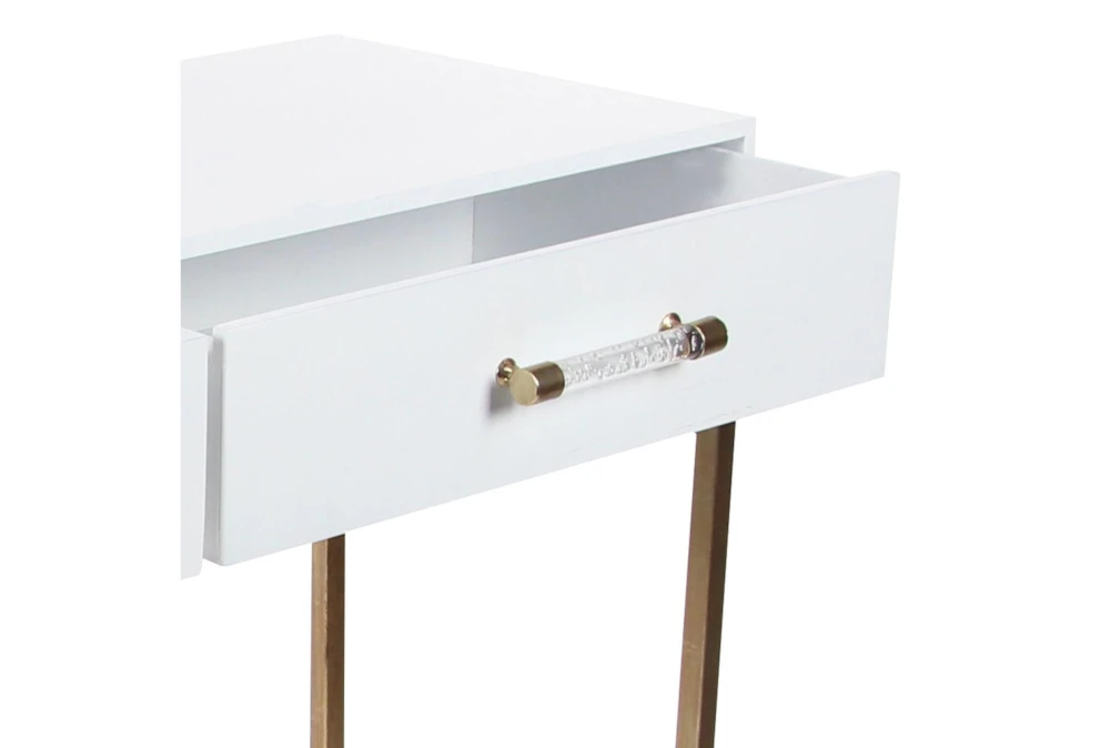Contemporary White And Bronze 47" Console Table - Image 3