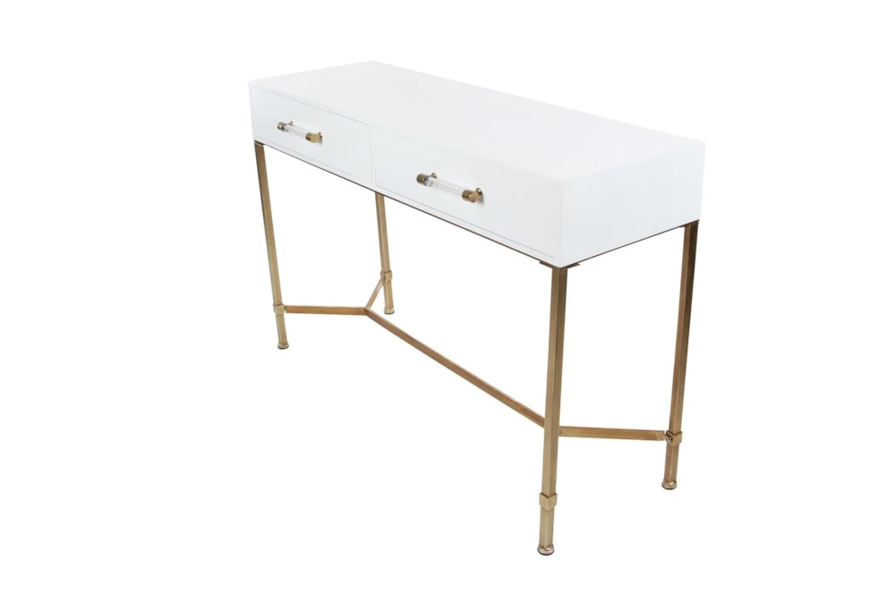Contemporary White And Bronze 47" Console Table - Image 2
