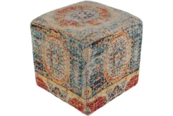Pouf-Blue Orange Traditional