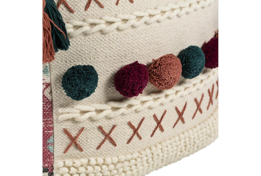 Pouf-Pink Red Tassel - Image 6