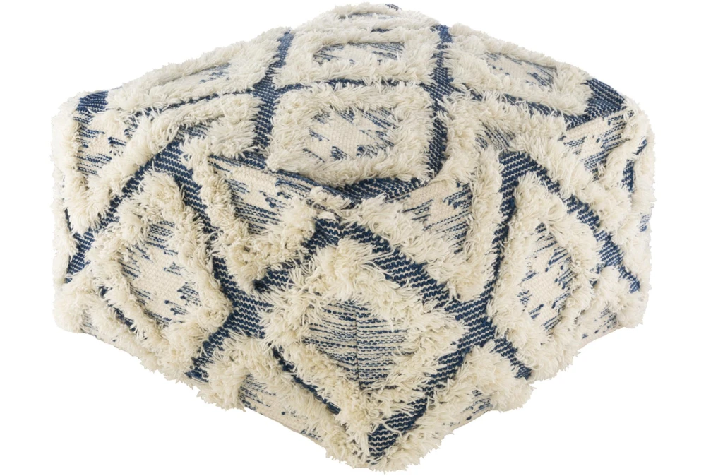 Pouf-Blue Cream High/Low