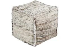 Pouf-Grey Black Woven