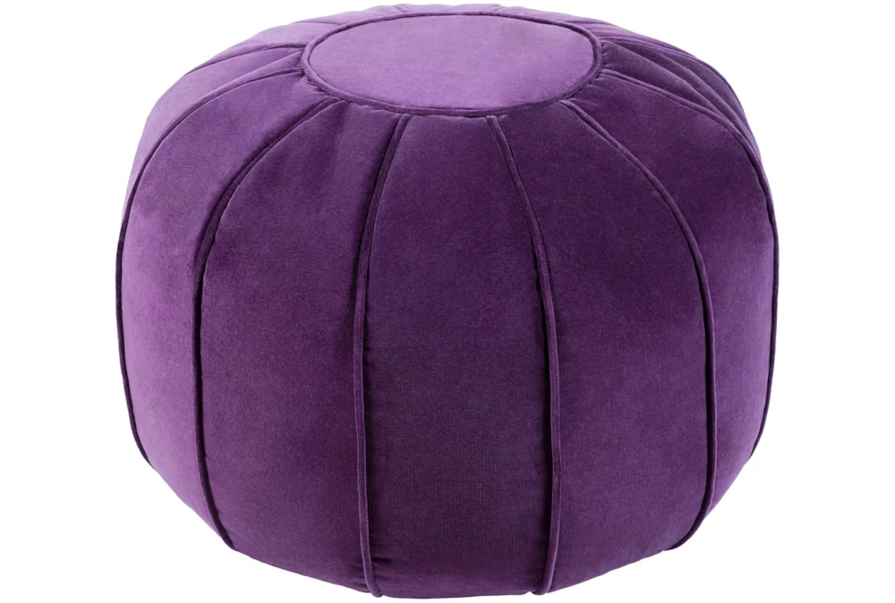 Pouf-Purple Velvet Round