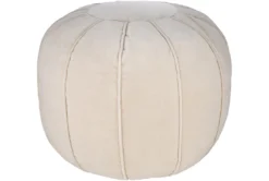 Pouf-Khaki Velvet Round