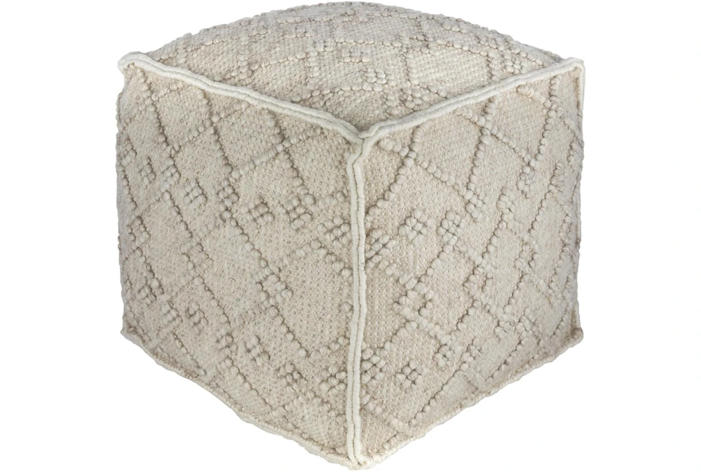 Pouf-Charcoal Diamond Textured
