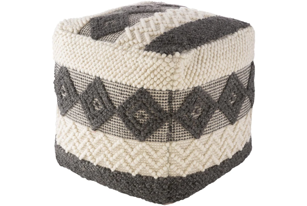 Pouf-Charcoal White High/Low