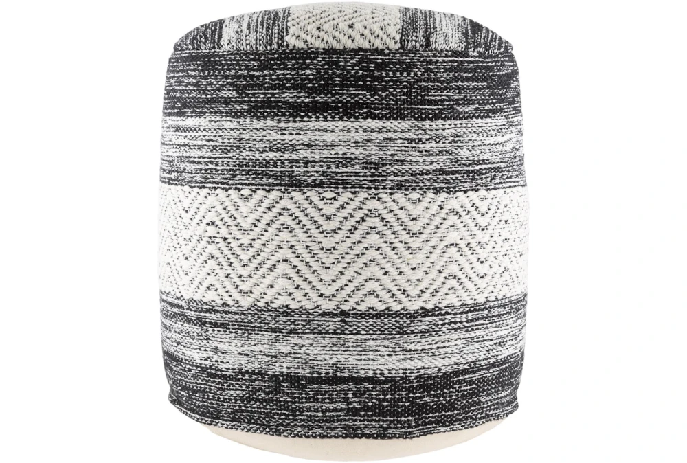 Pouf-Black White Stripe - Image 2