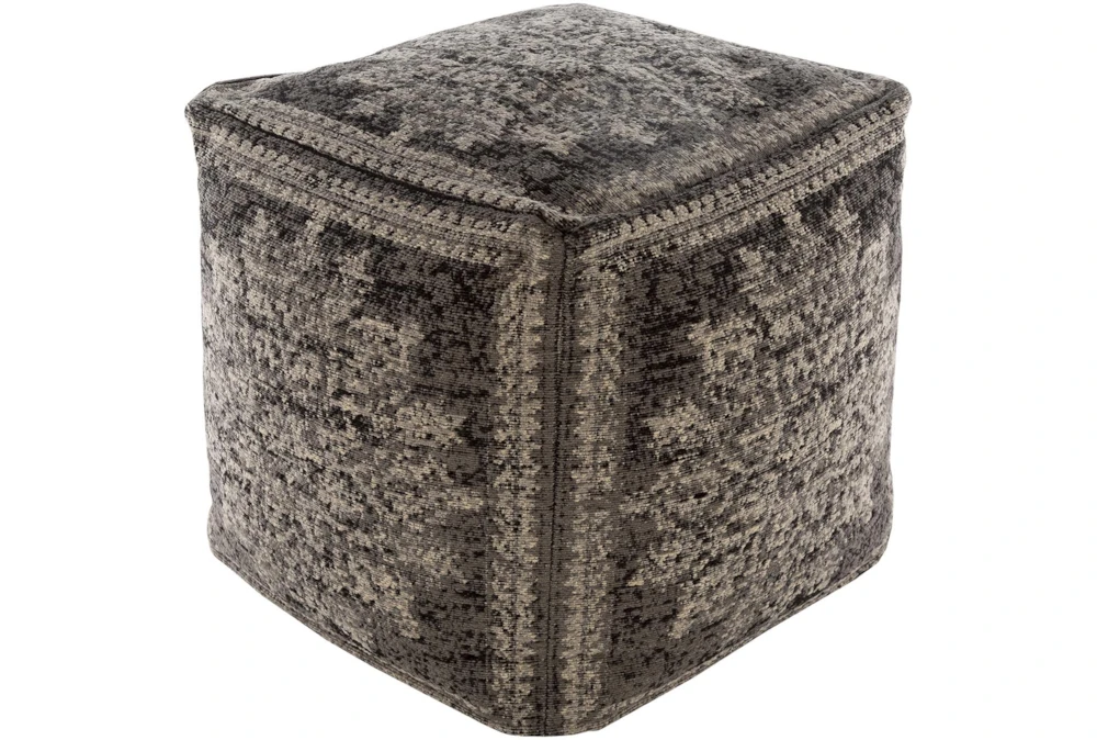 Pouf-Grey Jacquard