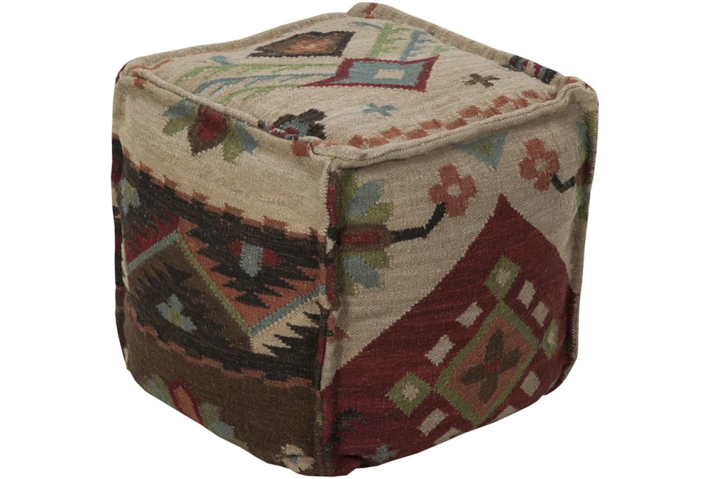 Pouf-Multicolor Aztec