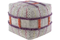 Pouf-Multicolored Block Printed
