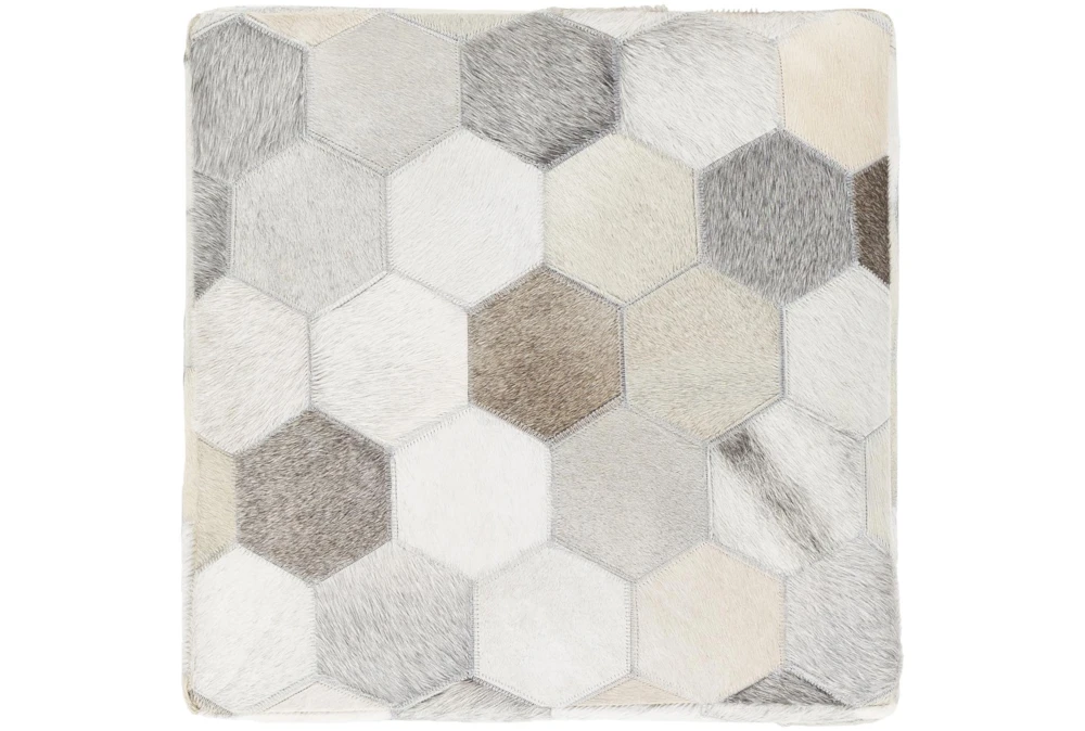 Pouf-Natural Patched Hair On Hide Cube - Image 2