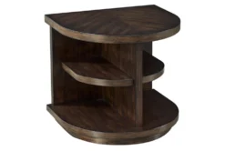 Chocolate Curved Multi Shelf Chairside Table