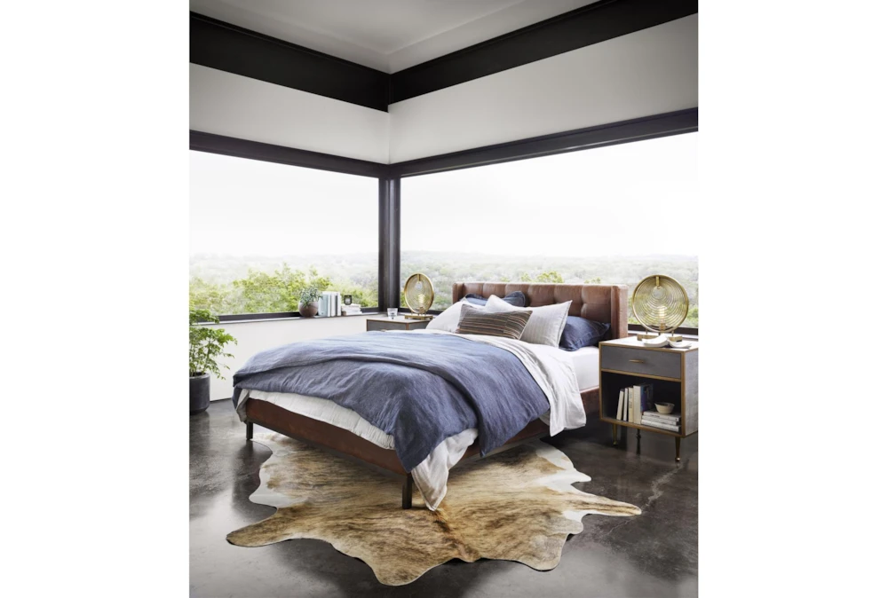 Shagreen Bedside Table-Antique Brass - Image 6