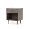 Shagreen Bedside Table-Antique Brass