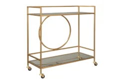 Gold Finish Circle Back Bar Cart
