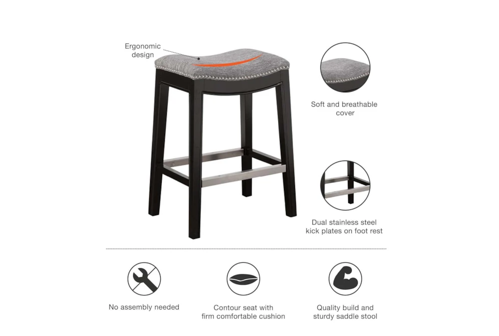 Ethan Grey 27" Backless Counter Stool - Image 3