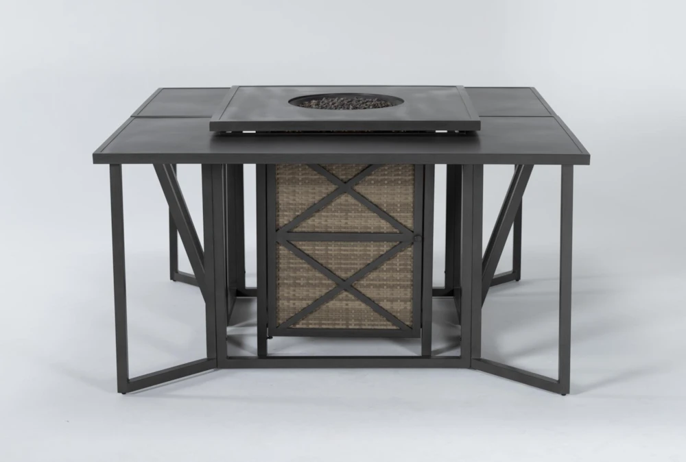 Capri 72" Outdoor Firepit Bar Table With Two Bar Tables