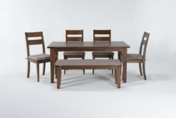 Elle 65" Dining With Bench + Side Chair Set For 6