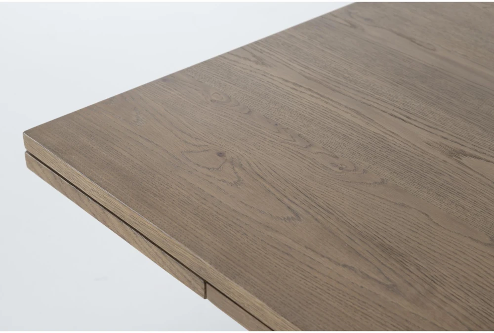 Ozzie 72-100" Extension Dining With Bench + Grey Side Chair Set For 6 - Image 6