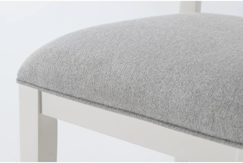 Ozzie White Upholstered Ladderback Dining Side Chair - Image 3