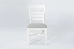 Ozzie White Upholstered Ladderback Dining Side Chair