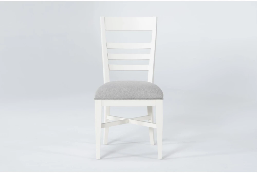 Ozzie White Upholstered Ladderback Dining Side Chair