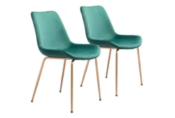 Green Velvet Bucket Seat Dining Chair Set Of 2