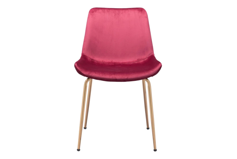 Red Velvet Bucket Seat Dining Chair Set Of 2 - Image 8