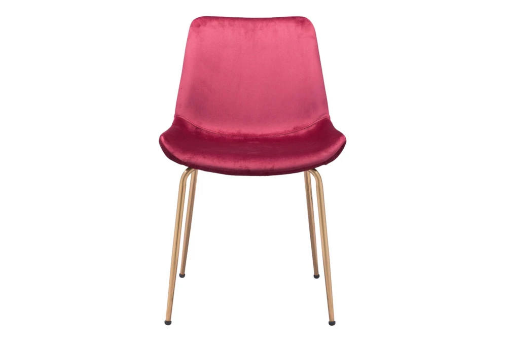 Red Velvet Bucket Seat Dining Chair Set Of 2 - Image 2