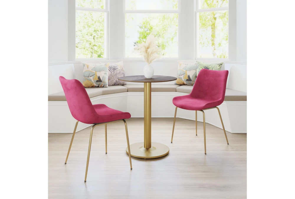 Red Velvet Bucket Seat Dining Chair Set Of 2 - Image 15