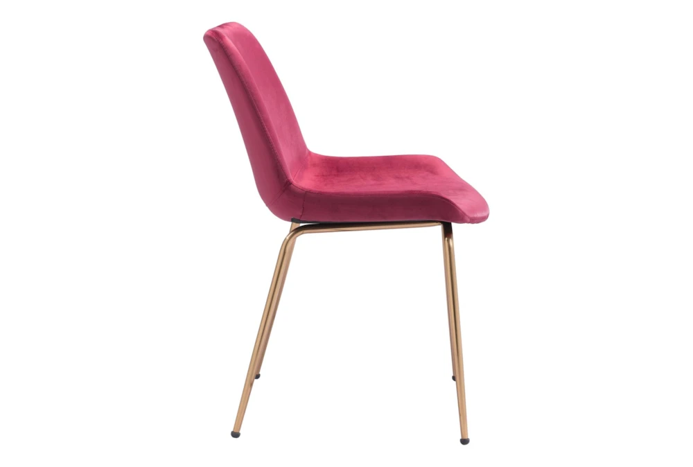 Red Velvet Bucket Seat Dining Chair Set Of 2 - Image 3