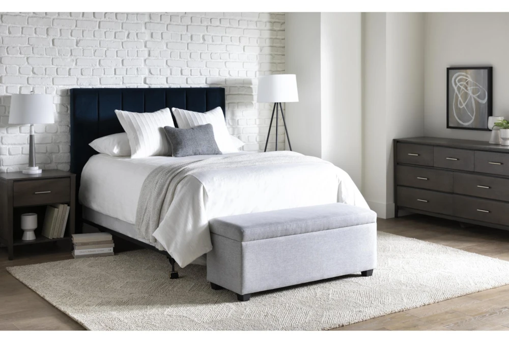 Blakely Queen Upholstered Headboard With Metal Bed Frame - Image 4