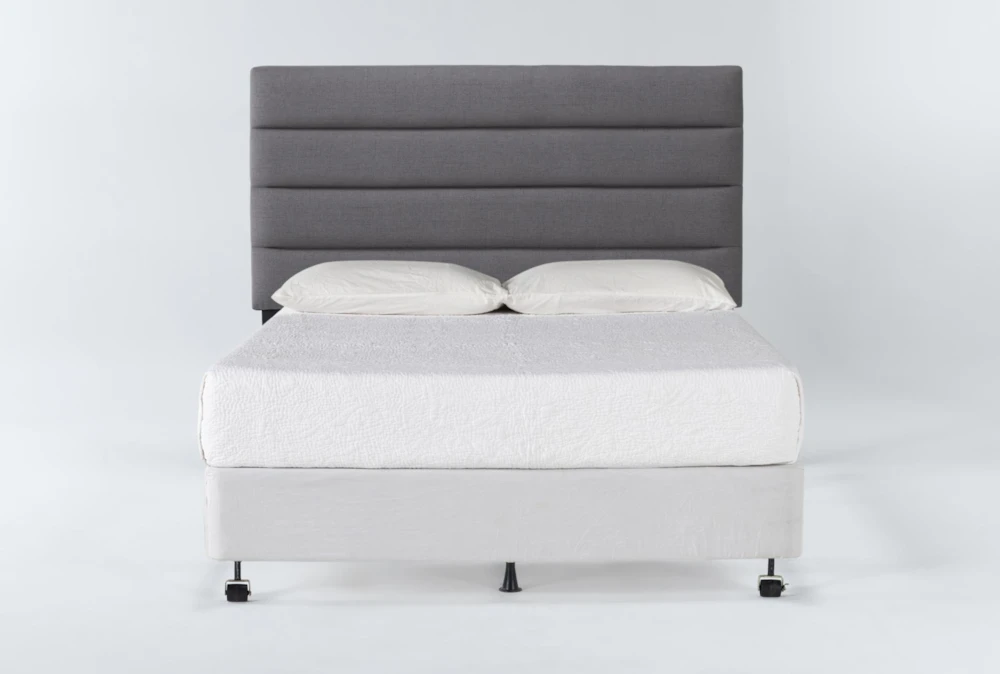 Britte King Upholstered Headboard With Metal Bed Frame