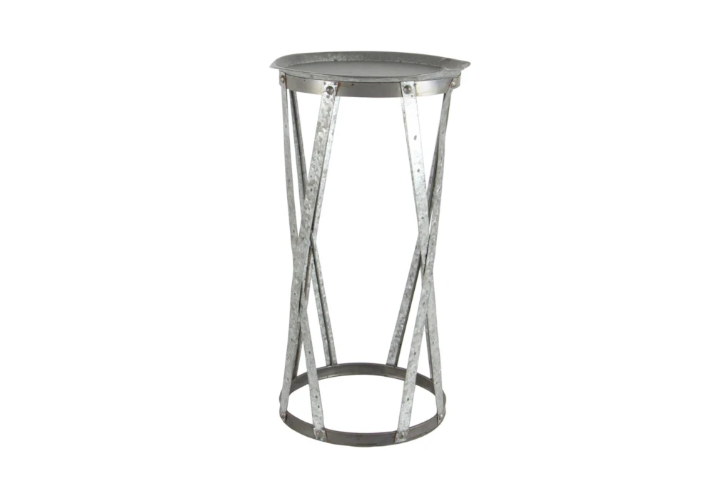 Galvanized Metal Pedestal Accent Table-Set Of 2 - Image 3