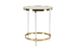 19" Modern Round Mirrored Accent Table