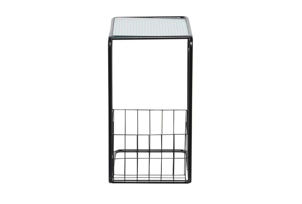 Metal And Glass C Table With Magazine Rack - Image 4