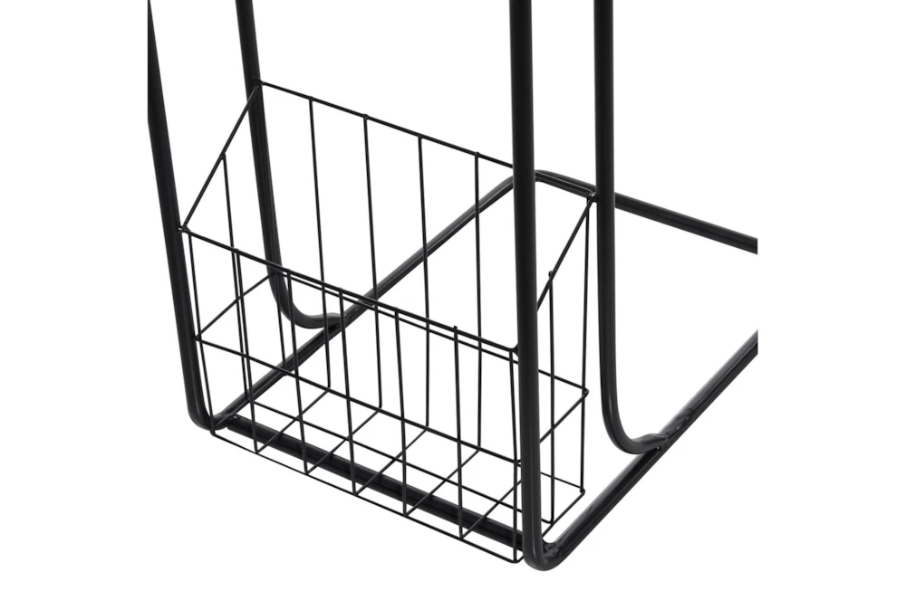 Metal And Glass C Table With Magazine Rack - Image 3