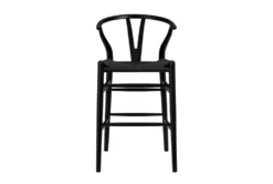 Black Wishbone 26" Counter Stool With Black Seat