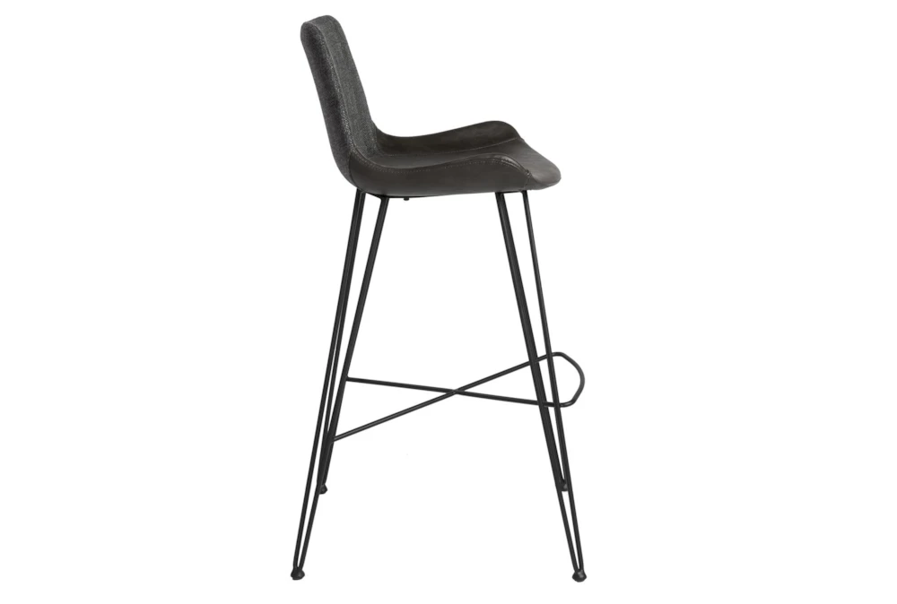 Mixed Material 30" Bar Stool In Dark Grey - Image 2