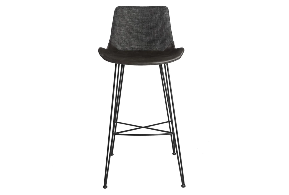 Mixed Material 30" Bar Stool In Dark Grey