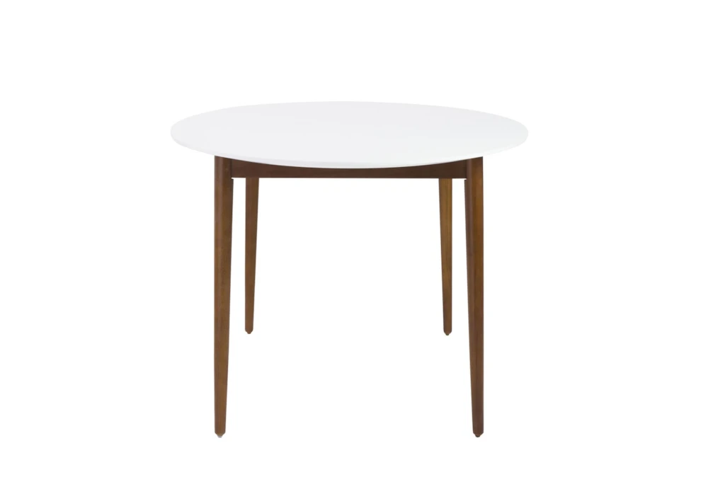 Newport White 63" Oval Dining Table With Dark Walnut Base - Image 4