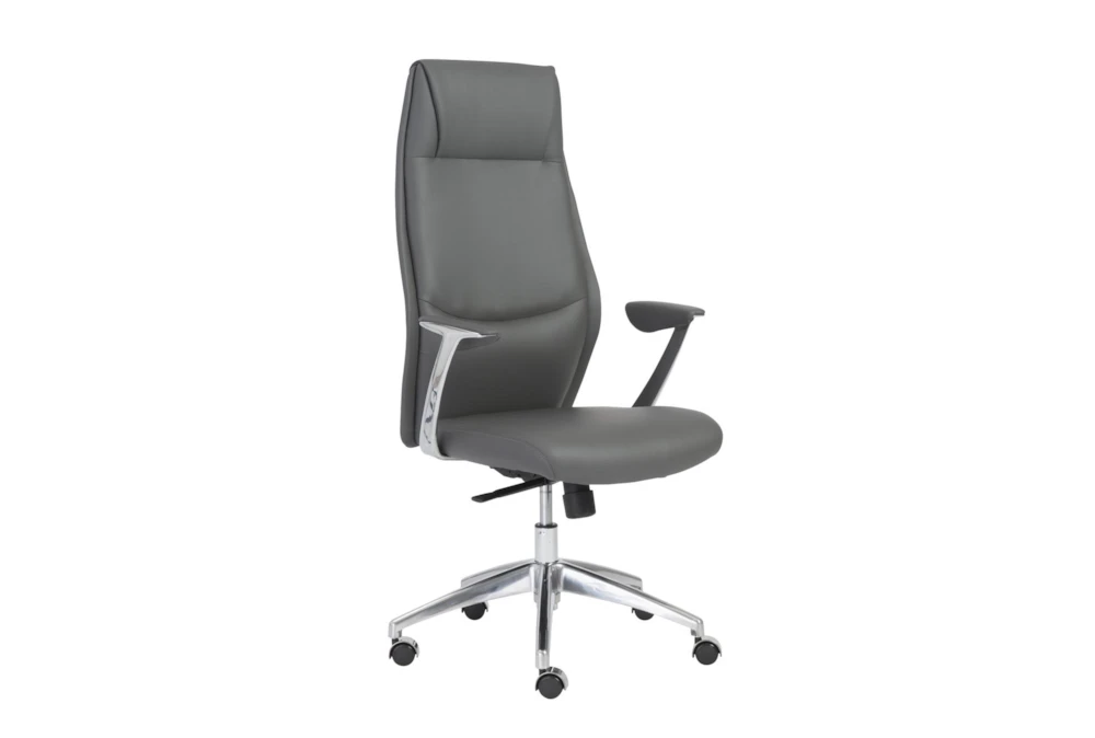 Karlstad Grey Faux Leather High Back Desk Chair - Image 2