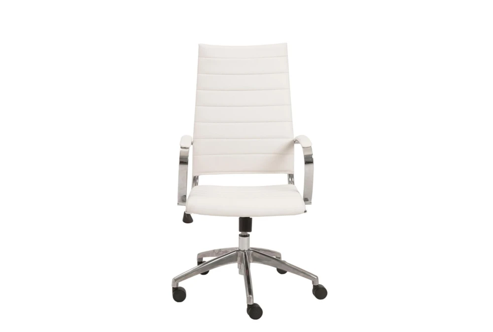 Kolding White Faux Leather High Back Desk Chair