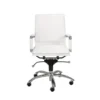 Skagen White Faux Leather And Chrome Low Back Desk Chair