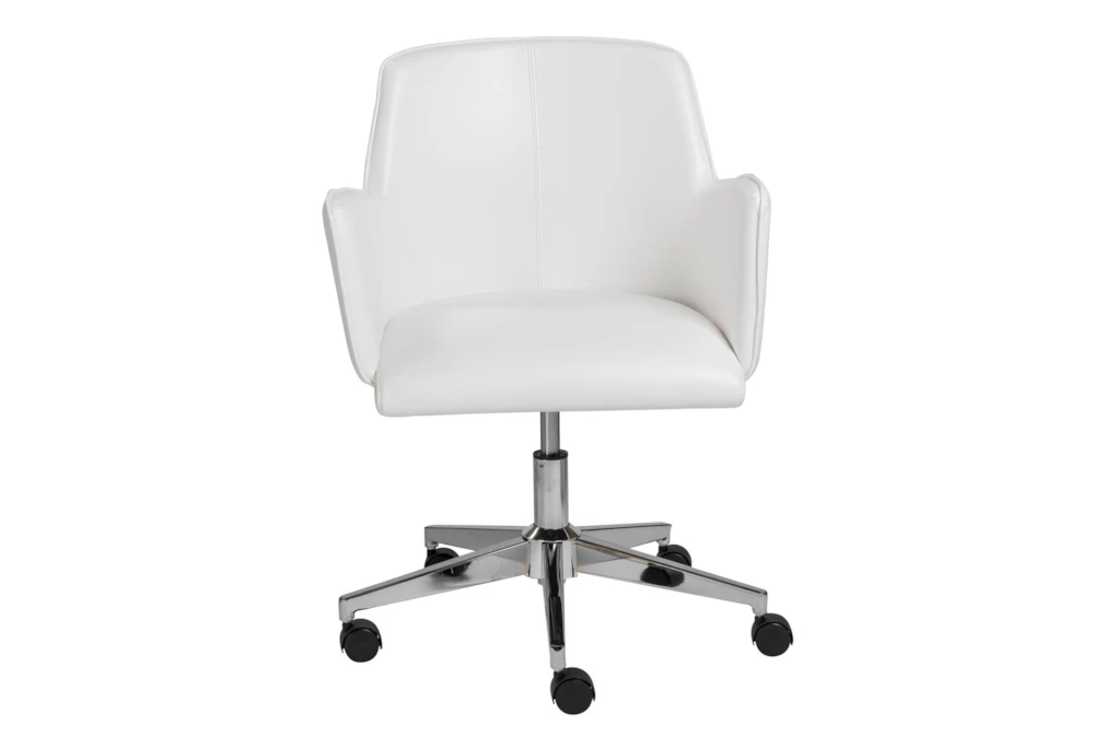 Grimstad White Faux Leather Desk Chair