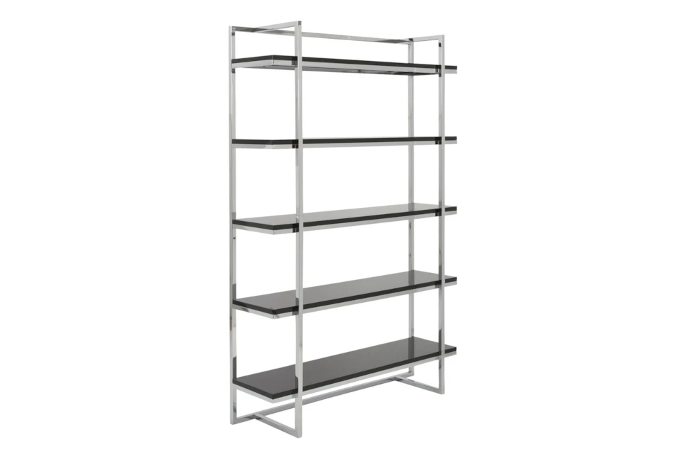 Carlsbad Black And Chrome 62" Bookcase - Image 5